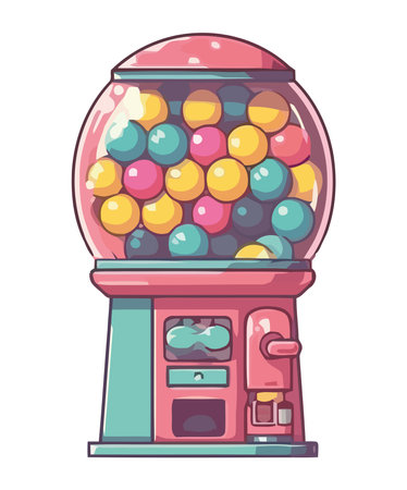 gumballs candies dispenser machine fair iconのイラスト素材