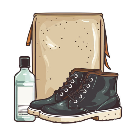 men shoes and water bottle drinkのイラスト素材