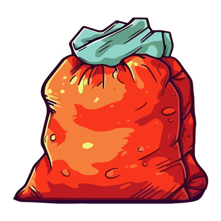 orange bag garbage packing iconのイラスト素材