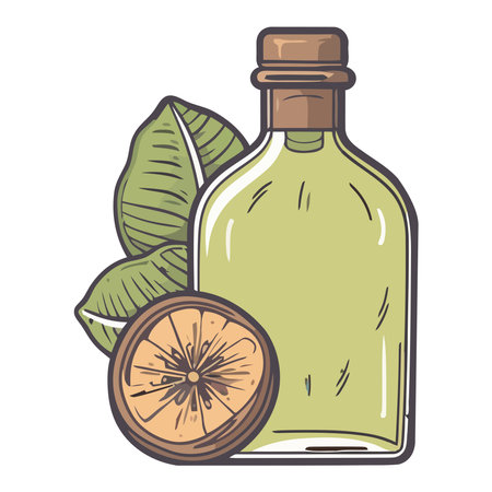 Organic herb infused oil, a healthy gourmet ingredientのイラスト素材
