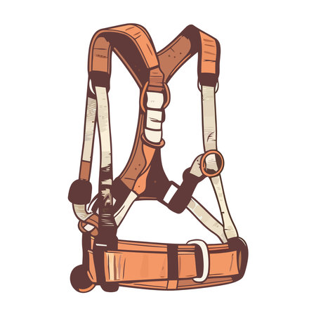 orange safety harness tool iconのイラスト素材