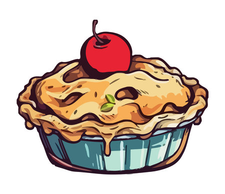 homemade cake with berry decorationのイラスト素材