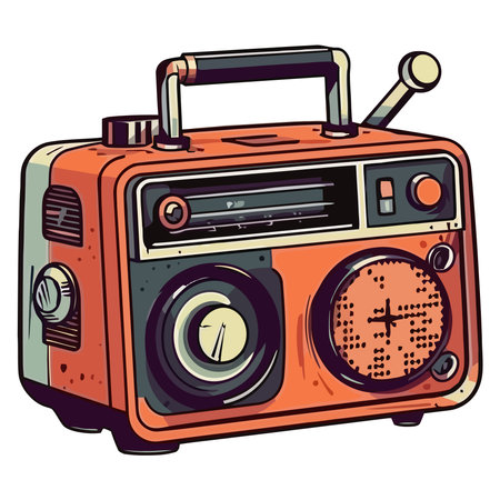 old fashioned boom box an analog audioのイラスト素材