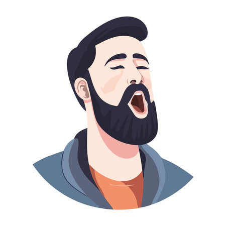 A handsome businessman with a beard smilingのイラスト素材