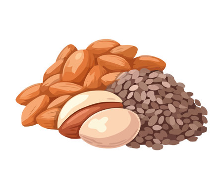 Healthy snack organic nut heapのイラスト素材