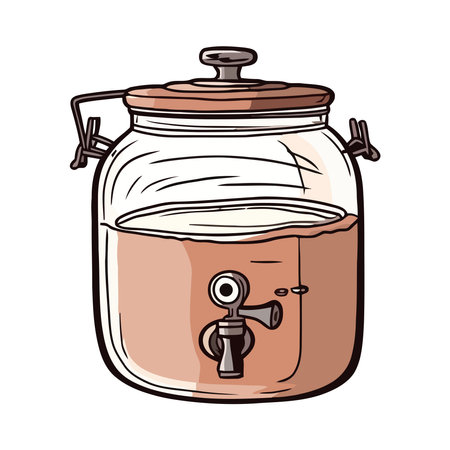 bottle with metal lid illustrationのイラスト素材