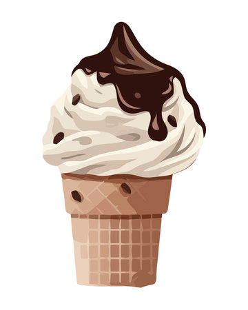 ice cream cone with whipped creamのイラスト素材