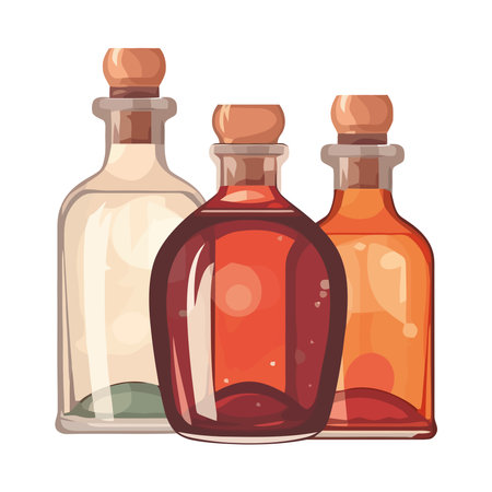 Transparent glass bottlesのイラスト素材