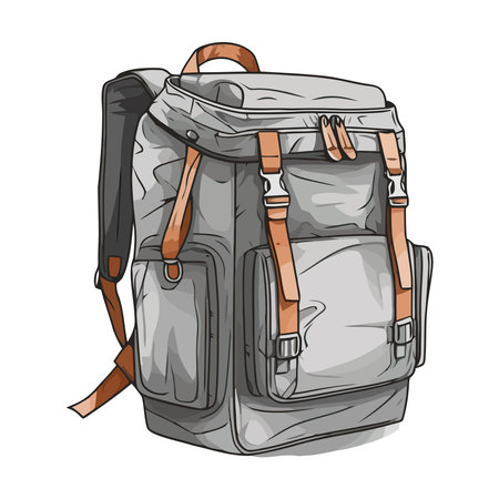 backpack for hiking adventureのイラスト素材