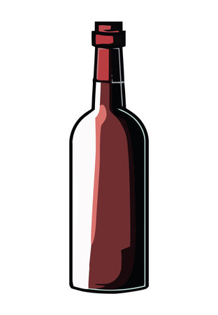 Wine bottle icon design with cabernet sauvignon grapeのイラスト素材
