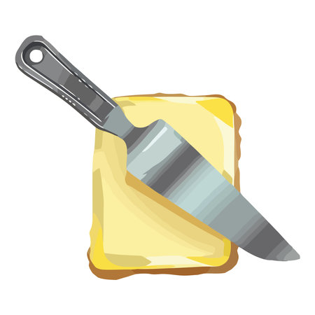 Bread and knife on isolated backdropのイラスト素材