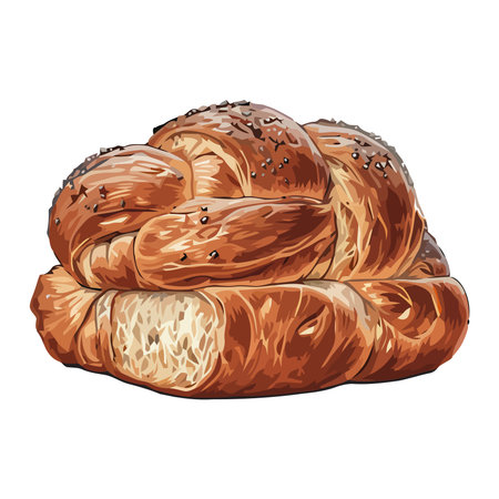 Freshly baked bread icon isolatedのイラスト素材