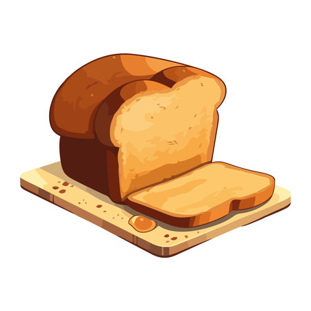 Freshly baked bread, a delicious meal awaitsのイラスト素材