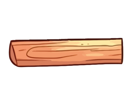 Rough timber plank on whiteのイラスト素材