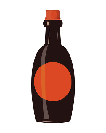 Wine bottle label illustration, isolated vector backdropのイラスト素材