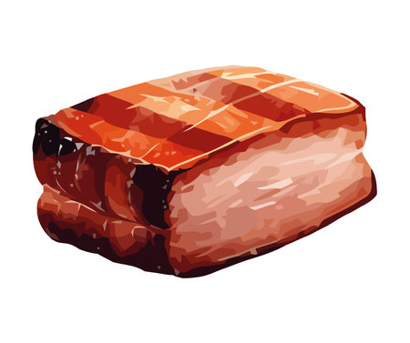 Gourmet pork meat isolated on white backdropのイラスト素材