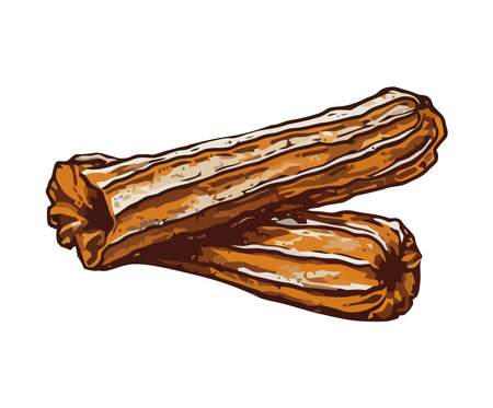 Organic snack fresh churro dessertのイラスト素材