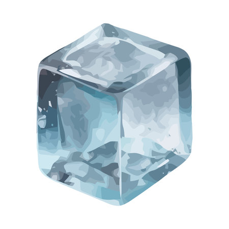 Shiny solid ice on white backgroundのイラスト素材