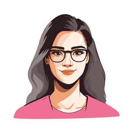 Smiling businesswoman avatar isolatedのイラスト素材