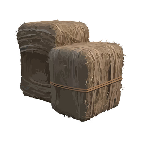 Stack of hay bales in rural farm sceneのイラスト素材
