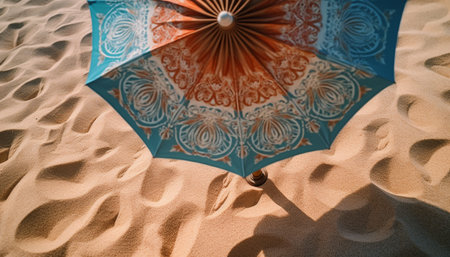 Summer vacations in tropical travel destinations: sand, sun, and sea generated by artificial intelligenceの素材