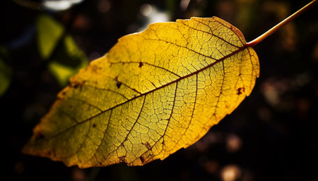 Vibrant autumn foliage showcases beauty in nature multi colored patterns generated by artificial intelligenceの素材