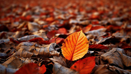 Vibrant autumn forest showcases multi colored maple tree beauty in nature generated by artificial intelligenceの素材