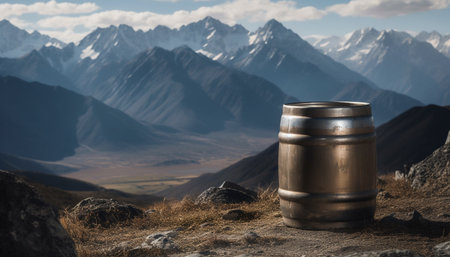 Mountain range landscape outdoors adventure snow travel winemaking rural scene generated by artificial intelligenceの素材