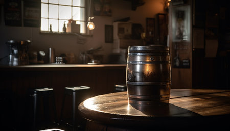 Modern luxury bar with rustic winemaking materials and old fashioned whiskey generated by artificial intelligenceの素材