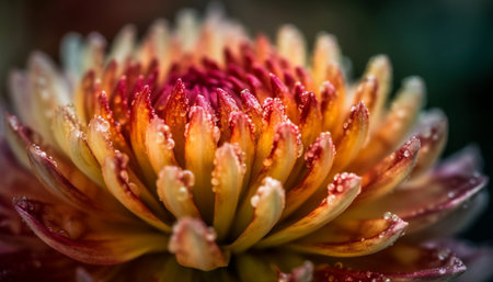 Vibrant bouquet of multi colored flowers in wet meadow generated by artificial intelligenceの素材