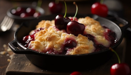 Homemade berry pie on rustic wood table, a sweet indulgence generated by artificial intelligenceの素材