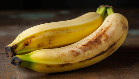 Fresh organic banana, a healthy snack on a rustic table generated by artificial intelligenceの素材