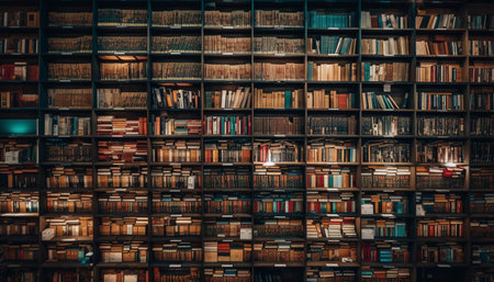 Abundance of wisdom and knowledge in old library book collection generated by artificial intelligenceの素材