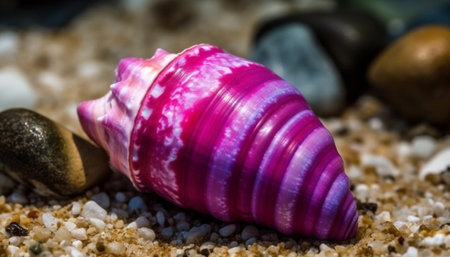 Colorful seashell collection showcases beauty in nature aquatic designs generated by artificial intelligenceの素材