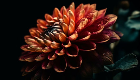 Vibrant colored petals adorn single flower in close up nature shot generated by artificial intelligenceの素材