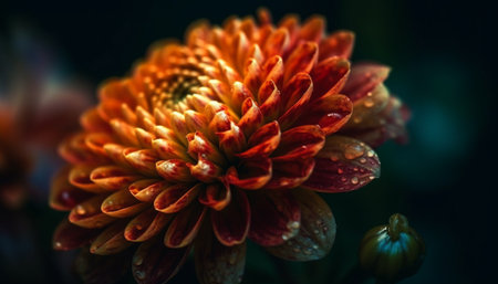 Vibrant yellow daisy in wet meadow, beauty in nature generated by artificial intelligenceの素材