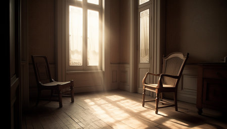 Modern elegance meets old fashioned comfort in luxurious home interior design generated by artificial intelligenceの素材