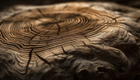 Organic growth in concentric tree rings, weathered and rough texture generated by artificial intelligenceの素材