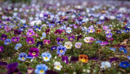 Vibrant wildflower meadow showcases beauty in nature colorful bouquet generated by artificial intelligenceの素材