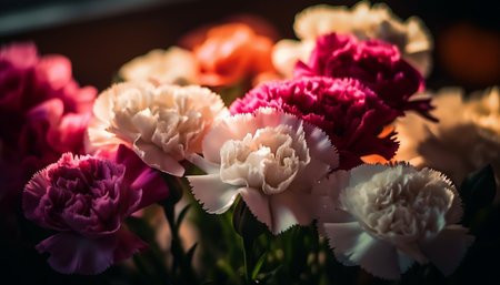Vibrant bouquet of multi colored flowers brings beauty to outdoors generated by artificial intelligenceの素材