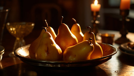Fresh organic fruit bowl on wooden table, healthy gourmet meal generated by artificial intelligenceの素材