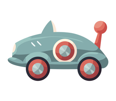 A shiny blue sports car toy design iconのイラスト素材