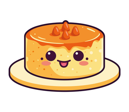 A cute cartoon dessert gourmet cakeのイラスト素材