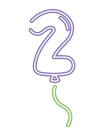 helium neon number balloon iconのイラスト素材