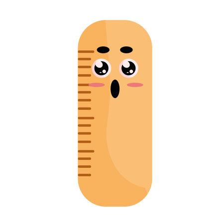 kawaii supply school rulerのイラスト素材