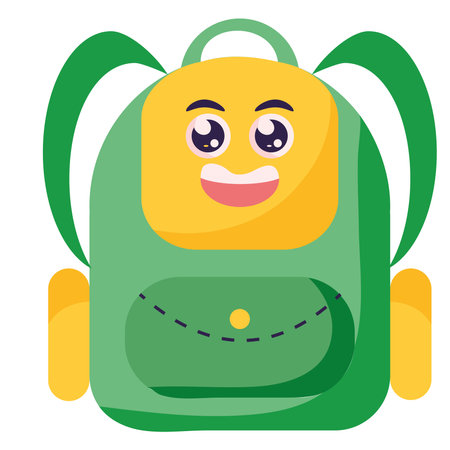 kawaii supply school bakcpackのイラスト素材