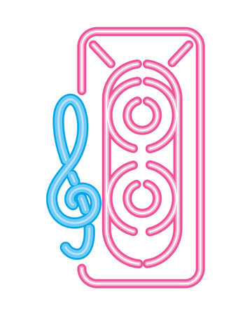 speaker music neon celebrationのイラスト素材