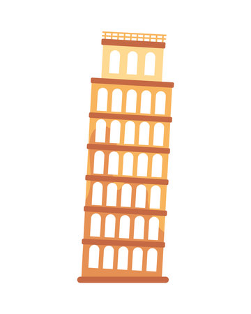 pisa tower in italy iconのイラスト素材