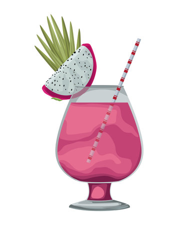 fruit drink and straw iconのイラスト素材