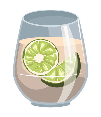 fruit drink with slice lemon iconのイラスト素材